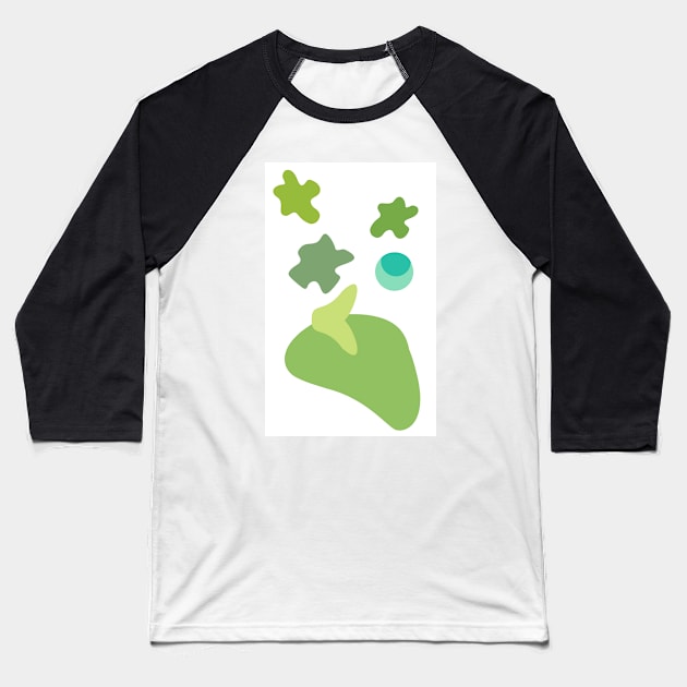 Blue Green Abstract Baseball T-Shirt by FlashmanBiscuit